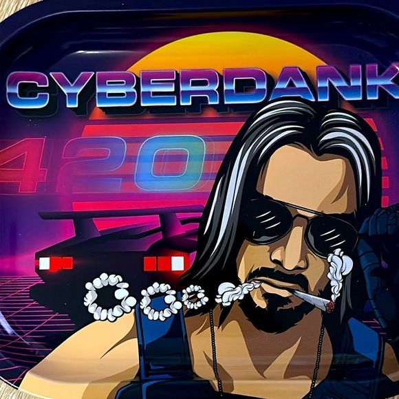 Cyberpunk 2077 Metal Tray for Storage, Organization, Rolling, Herbs - Picture 1 of 4